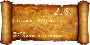 Lissauer Vilmos névjegykártya